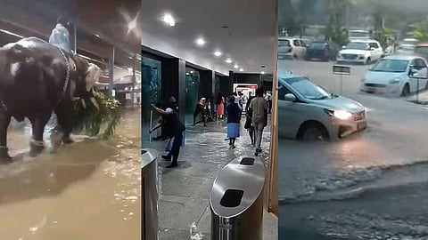 heavy rain in kerala water in temples and hospitals