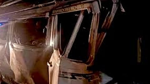 many killed after bus crashes into stationary truck in karnataka