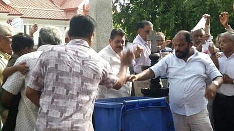 Unified holy mass protest in church