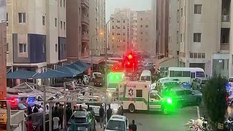 massive fire at flat in kuwait
