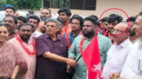 man joined cpm recently at pathanamthitta arrested with ganja