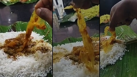 plastic bag in sambar kozhikode hotel