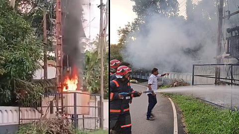 transformer caught fire in kuthukuzhi