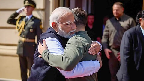 PM Narendra Modi with Ukraine President Volodymyr Zelensky