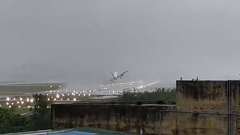 cyclone fengal indigo aircraft chennai airport landing viral video