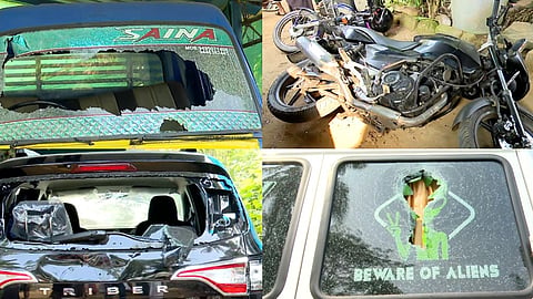 Argument over dress code; Gang of assailants vandalizes vehicles at home