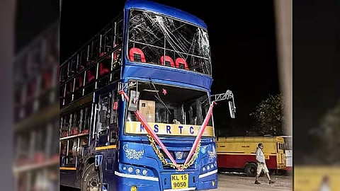 Double-decker bus window broken in Munnar; Driver suspended
