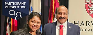 Maria Dennis and Dennis Joseph during the Harward Certificate Program graduation