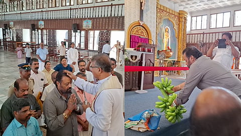 Union Minister Suresh Gopi visits Koratty St. Mary's Forona Church