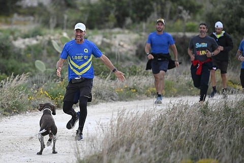 Bezzina reuniting with his dog at the end of the challenge