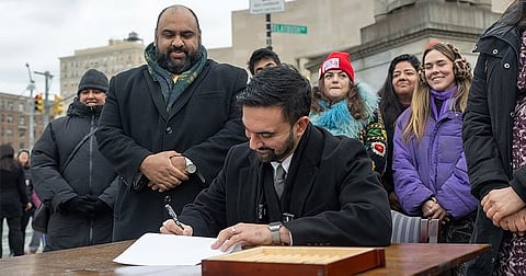 Zohran Mandani signs first order