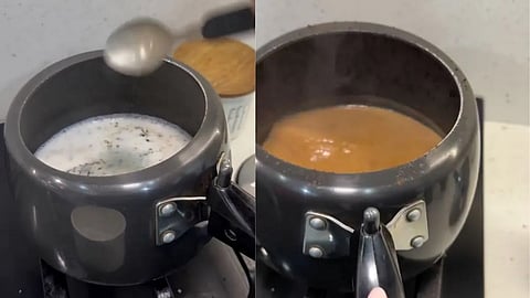 video viral, pressur cooker tea