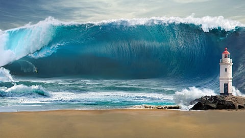 tsunami hits japan