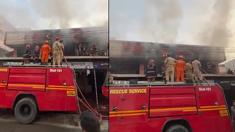 fire break out textile shop kollam