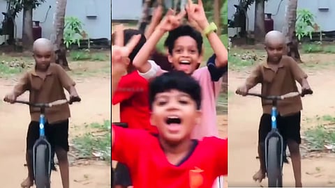 8 year old boy shave his head after ldf lose in assembly election