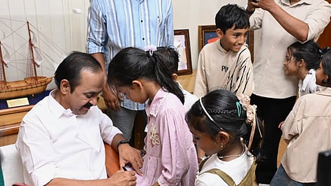 students travel to capital city to meet cm vd satheesan