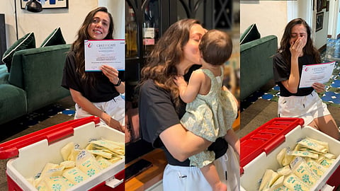 Singer donate 90 packet breast milk