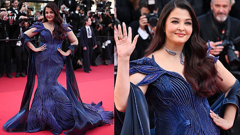 Aiswarya rai cannes fil fest red carpet 2026 blue gown look
