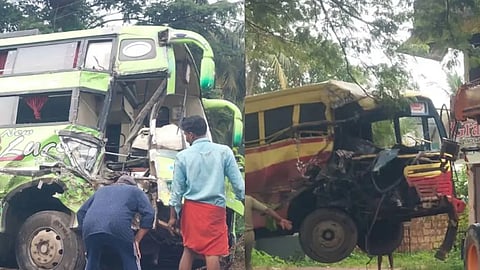 ksrtc bus and private bus accident
