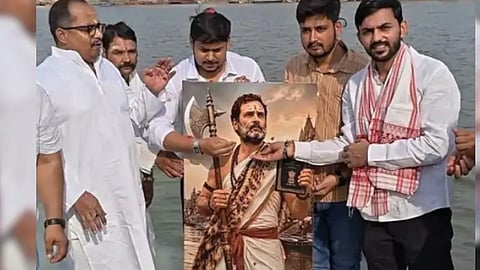 bjp against congress on depicting rahul gandhi as parshuram