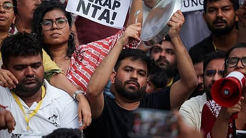 cjp protest at delhi in neet exam irregularities