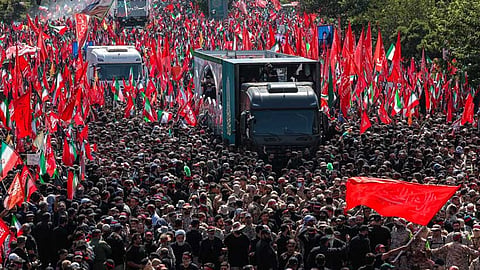 How many people attended Khamenei's funeral procession? Iranian media releases figures