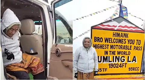 An 80-year-old traveler at Umling La Pass