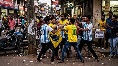 brazil and argentina fans clash at kozhikode; case filed against 2