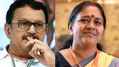 sobha surendran against health minister k muraleedharan