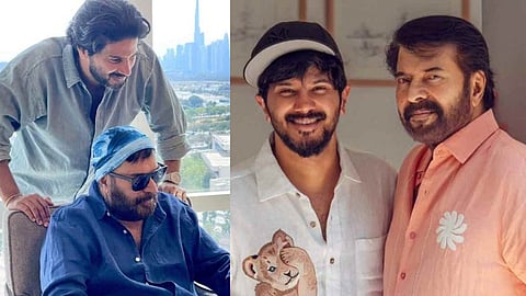 mammootty with Dulquer Salmaan on his birthday