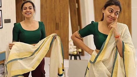 anusree's saree photos viral