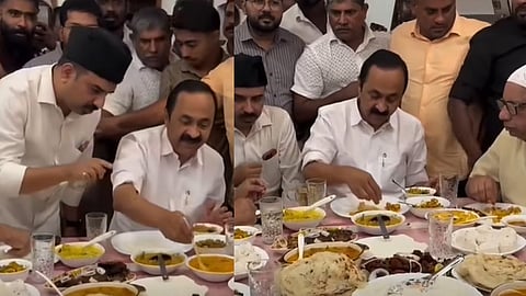 cm vd satheesan criticized for attending feast