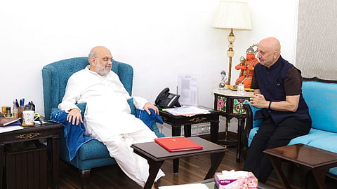 Bollywood actor Anupam Kher is meeting Union Home Minister Amit Shah.