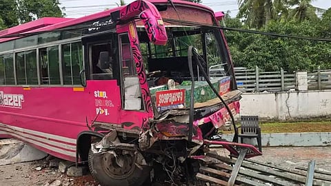 The bus involved in the accident