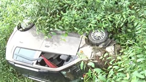 car the priest was travelling in went out of control and overturned into a ravine