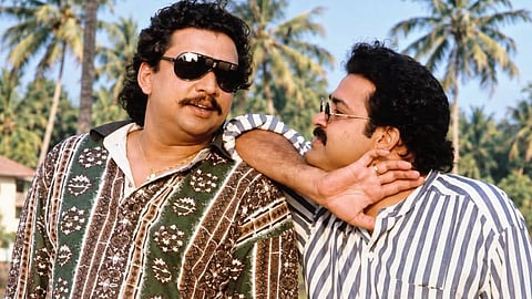 minister shibu baby john shares old picture with mohanlal