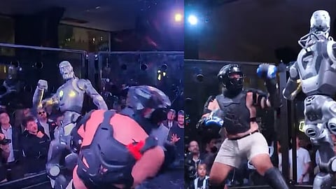 Robot kicks influencer aside; first robot-vs-human fight
