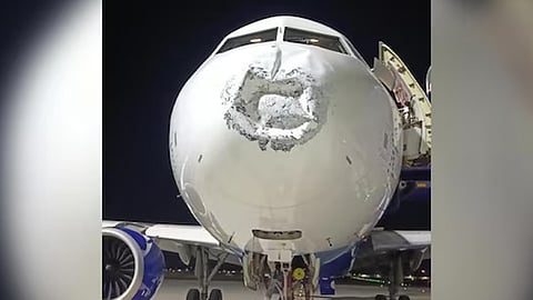 lightning strike damages patna lucknow indigo flights nose mid air