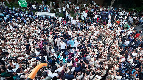Protest held by the INDIA bloc in Delhi demanding the resignation of Chief Election Commissioner Gyanesh Kumar (File photo)