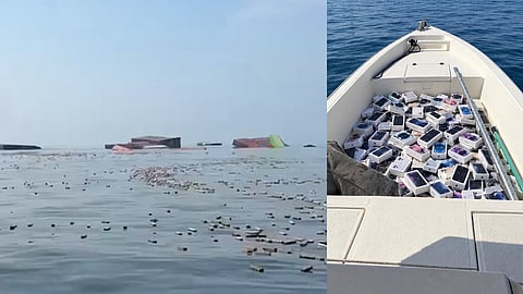 Ship carrying iPhones sinks; small boats scramble to collect phones and perfume | Video