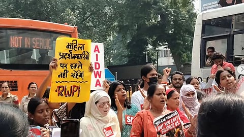 Allegations of sexual assault by police during a protest; women's organizations march to Delhi Police Headquarters