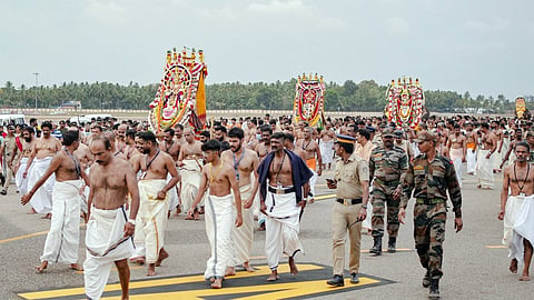 Thiruvananthapuram airport padmanabha swamy temple procession