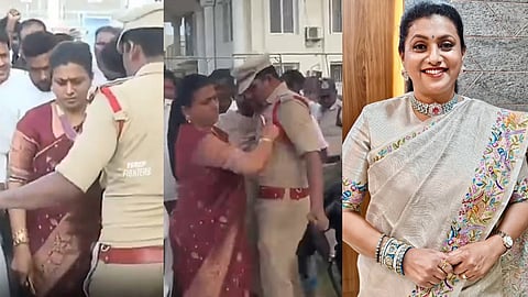 actress roja misbehaved with police