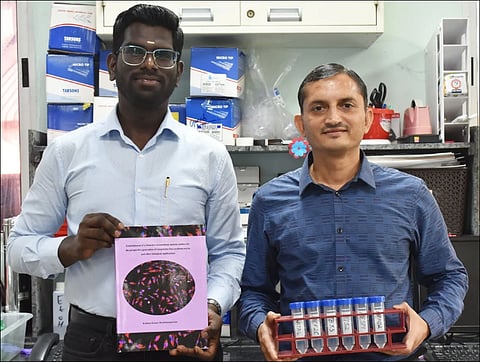 IIT Guwahati researchers Dr Rajkumar P Thummer (left), along with his research scholar H Krishna Kumar.