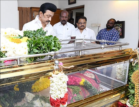 Tamil Nadu Governor R N Ravi, Chief Minister M K Stalin and her fans, members of public and relatives paid floral tributes.