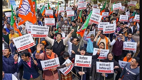 BJP demands Delhi CM Kejriwal's resignation over 'liquor scam', stages protest