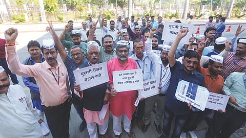 Govt employees protest for OPS
