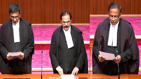 Two new judges for SC: CJI administers oath of office to Justice Mishra, senior advocate Viswanathan