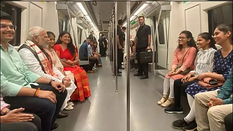 During Delhi Metro ride, PM advises students to make digital payments