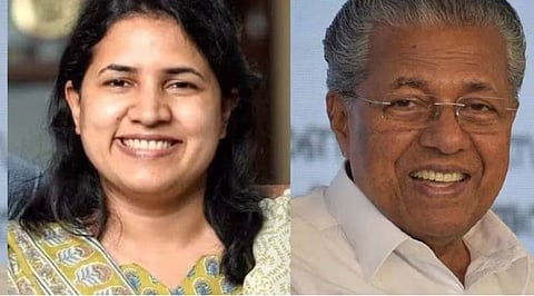 Kerala CM Pinarayi Vijayan and his daughter Veena